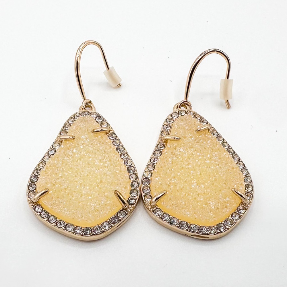 Bauble Bar White Crystal Gold Earrings